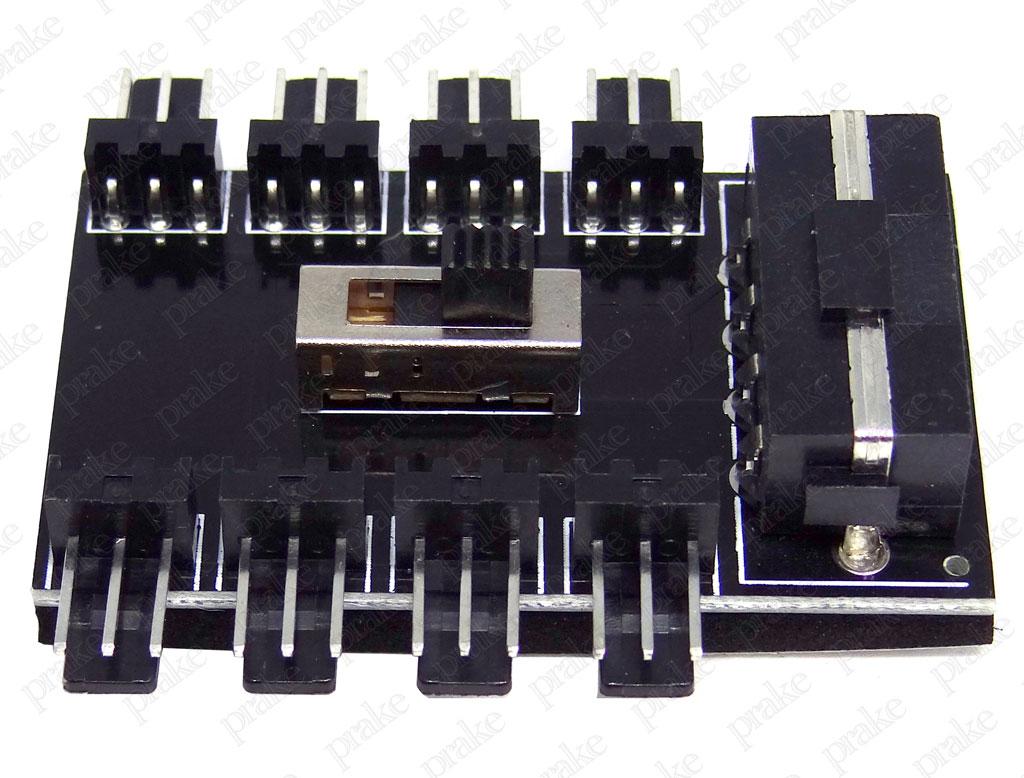 Купить Переходник molex to 8 x 3pin - разветвитель питания для кулеров ...