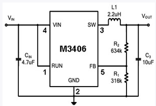 DC-DC перетворювач M3406 M3406-ADJ A1** SOT23-5, фото 2