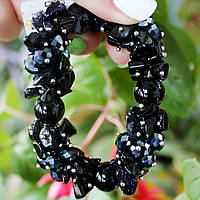 Браслет синій золотий пісок