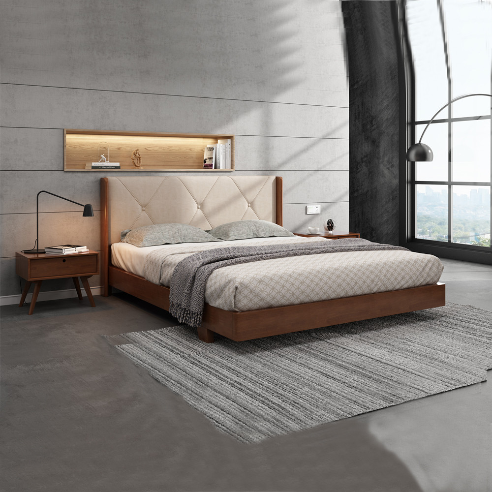 Ліжко двоспальне Сієна, дерев'яне ліжко двоспальне для спальні