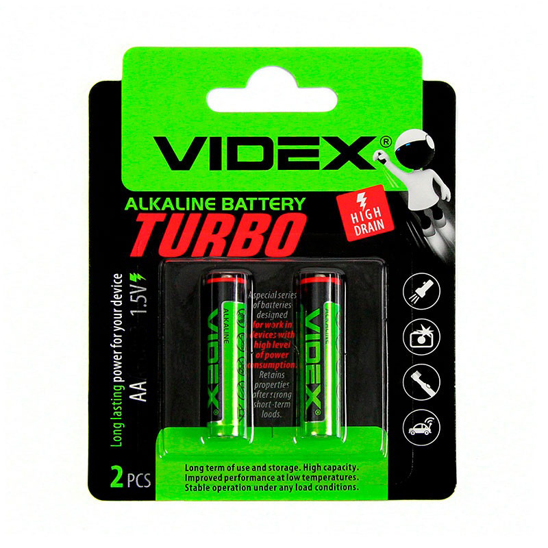 Батарейка Videx АА LR6 1.5 V Блістер 2 шт Алкалінова лужна пальчикова