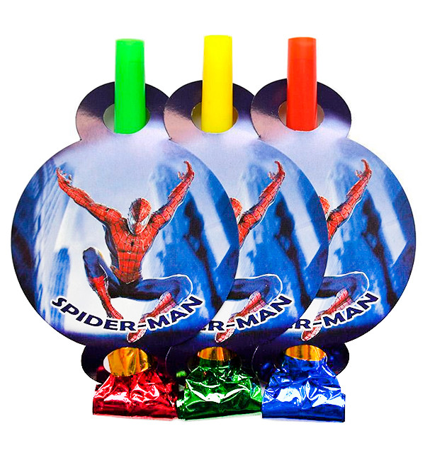 Гудки язички "Спайдермен" 6 шт., довжина - 13 см