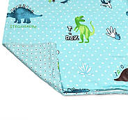 Постільна білизна Королева Ночі (Бязь) | Полуторний комплект | 50х70 | Динозаври на блакитному, фото 4