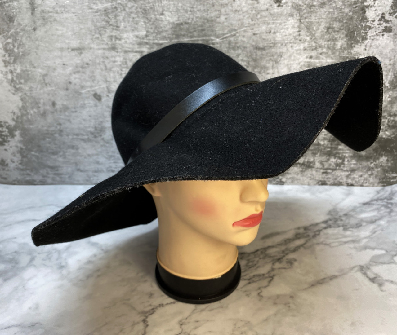 Шляпа черная, фетровая, H&M, с большими полами, Разм М (56), Отл сост - фото 2 - id-p1285698580