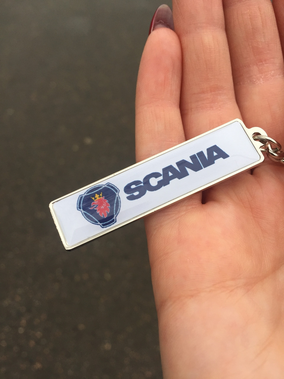 Брелок із номером scania (Двосторонній Chrome)