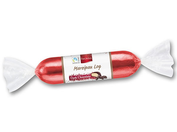 Марципан в чорному шоколаді Favorina Marzipan Log Dark Chocolate 125 г Німеччина, фото 1