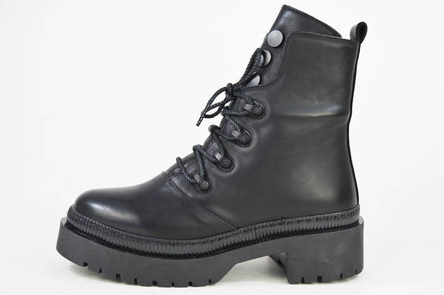 Черевики високі з прошивкою Guero 129120 чорні шкіра, фото 1