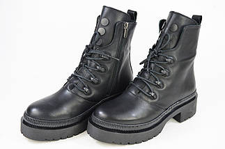 Черевики високі з прошивкою Guero 129120 чорні шкіра, фото 2