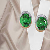 Срібний набір з золотими пластинами і смарагдом "Єсенія", фото 4