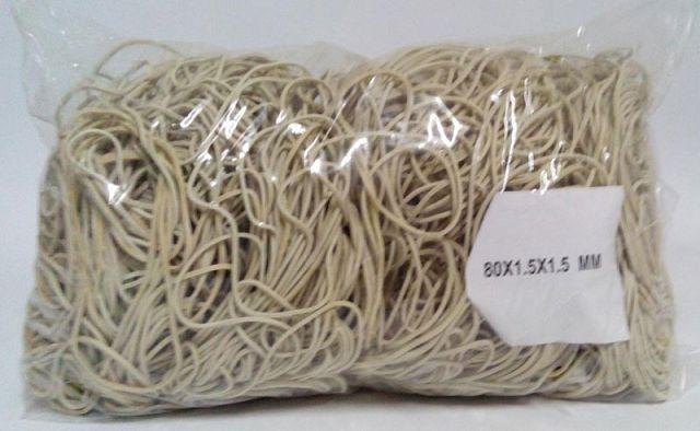 Гумка кольорова No80 (біла) *1,5мм 1 кг "Plast" (1 пачка)