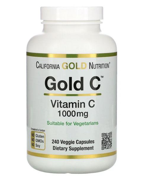 Витамин С California Gold Nutrition 1000 МЕ 240 капсул - фото 1 - id-p1285767076