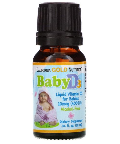 Вітамін D3 (Холекальциферол) для дітей California Gold Nutrition 400 МО 10 мл