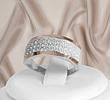 Шикарний срібний набір прикрас з золотими вставками і білими фіанітами "Белла", фото 4