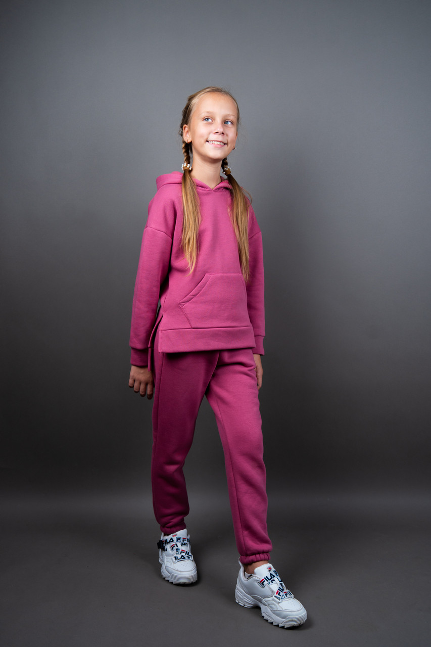 Утеплений спортивний дитячий костюм для дівчинки , 122-128-134-140 зростання,Україна