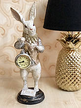 Декоративна фігура з годинником Білий кролик 34.5 см