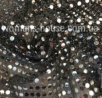 Паєткова тканина копійка Темно-Сірий