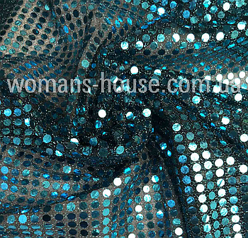 Паєткова тканина (Паєтка) Копійка Бірюзовий