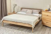 Кровать деревянная Лика без изножья с мягкой спинкой ТМ ОЛИМП
