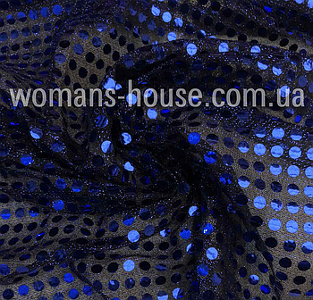 Паєткова тканина Копійка Темно-Синій