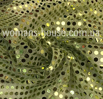 Паєткова тканина Копійка Салатовий