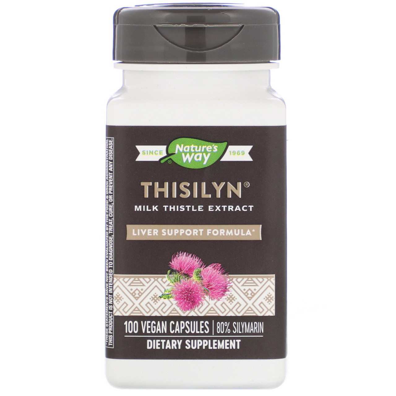 Екстракт розторопші Nature's Way "Thisilyn Milk Thistle Extract" для підтримки печінки, 175 мг (100 капсул)