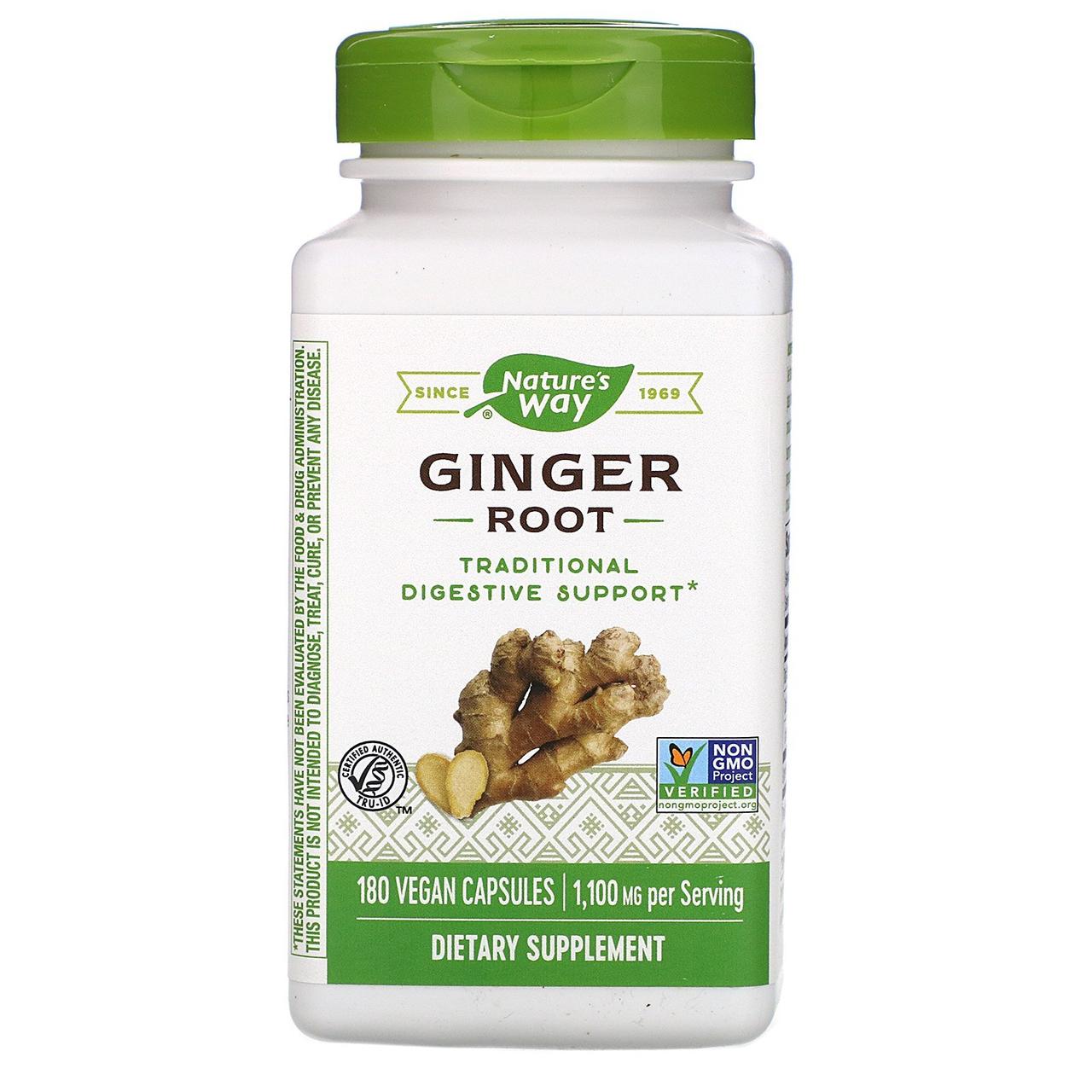 Корінь імбиру Nature's Way "Ginger Root" 1100 мг (180 капсул)