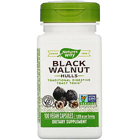 Скорлупа чорного горіха Nature's Way "Black Walnut Hulls" 1000 мг (100 капсул)