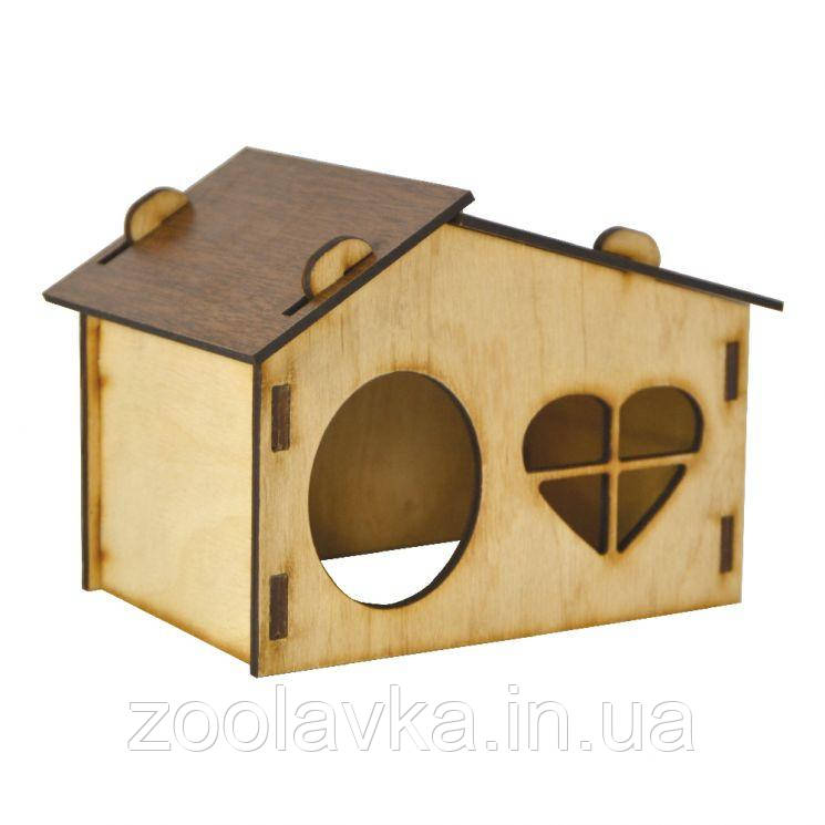 Будиночок дерев'яний для щурів розмір 16х11х12 см Фірма Лорі Д015, фото 1