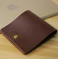 Кожаный кошелек Compact для карт и купюр красно-коричневый