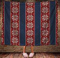 Плед с 3D принтом Снег и Снежинки на красно-синем 150х200 см.