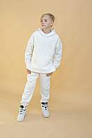 Костюм для хлопчика зимовий Білий теплий дитячий костюм-двійка спортивний вік 6-10 років, фото 2