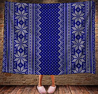 Плед с 3D-принтом Снежинки на синем. 150х200 см.