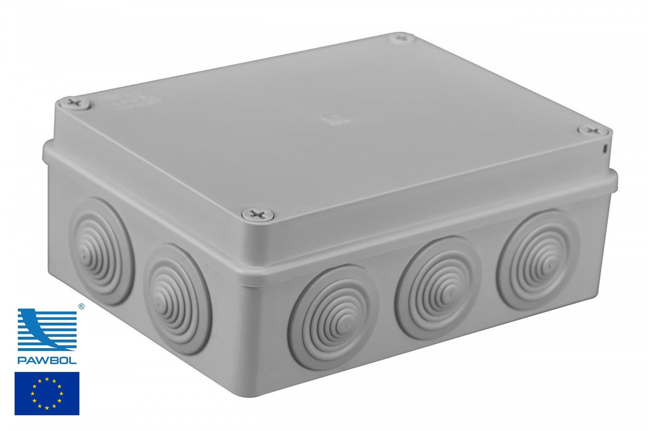 Коробка монтажная IP55 190x140x70 Pawbol S-Box 406 распределительная наружнная | настенная с сальниками PG29