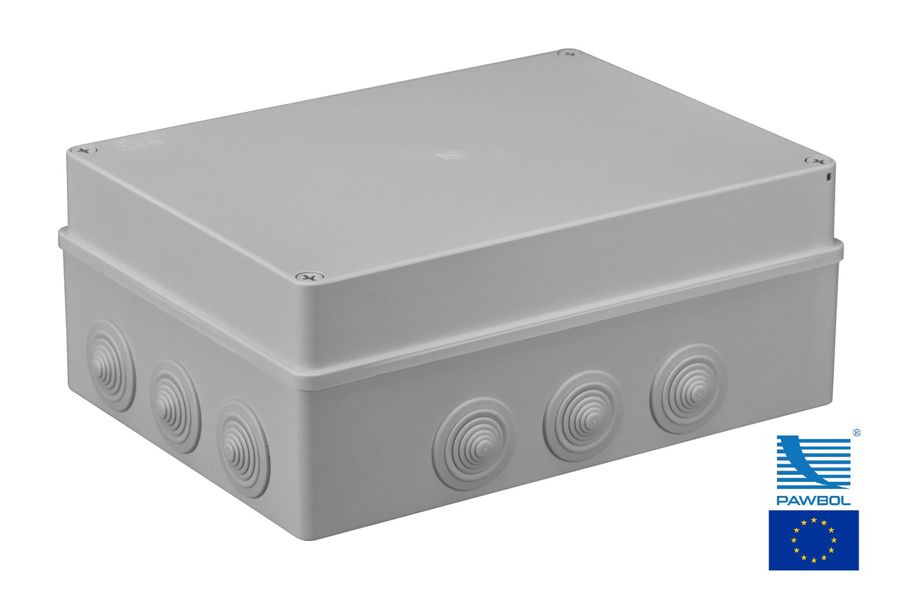 Коробка монтажна IP55 300x220x120 Pawbol S-Box 606 розподільна зовнішня і настінна з сальниками PG29