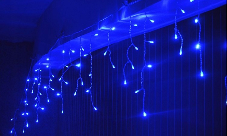 Гірлянда завісу Sople 100 led довжина 3.2 метра синя з перехідником