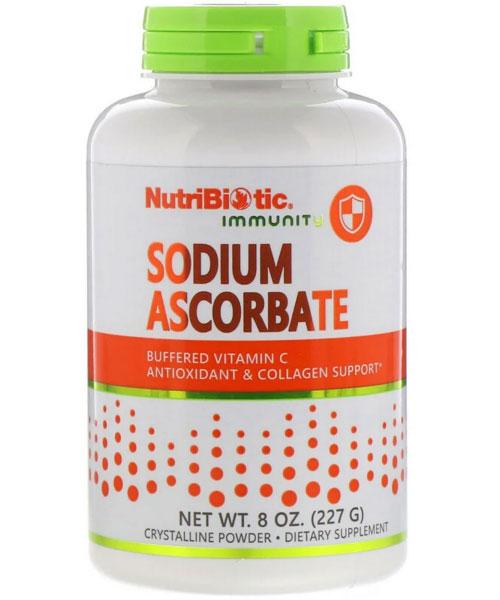 Буферизований вітамін C NutriBiotic аскорбат натрію кристалічний порошок 227 г