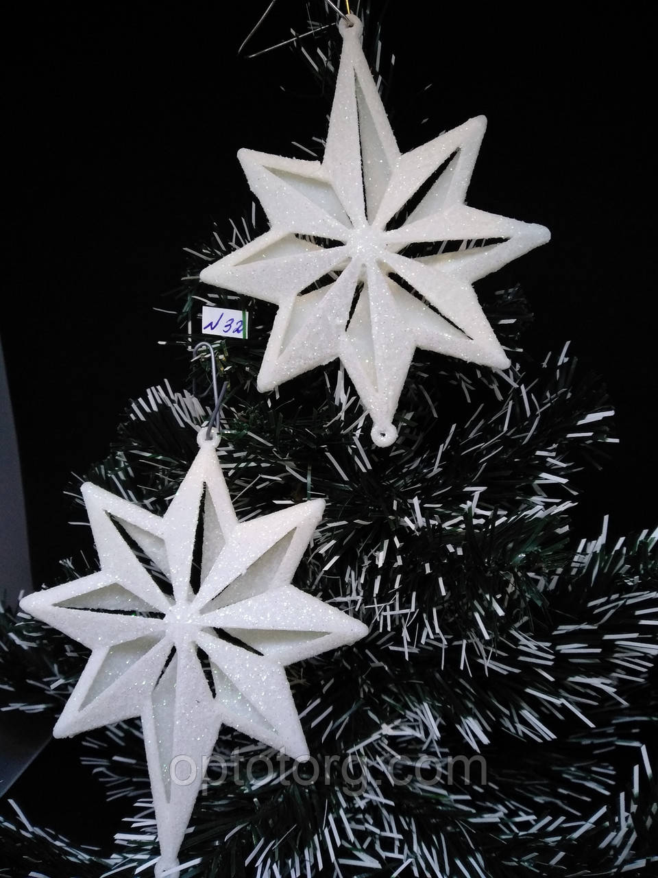 Прикраси на ялинку іграшки 3D віфлеємська зірка 13*11 см 10 шт, фото 1