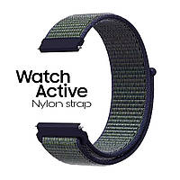 Нейлоновый Ремешок для Galaxy Watch Active Green/Blue