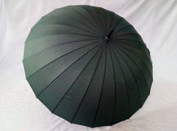 Однотонна жіноча парасолька тростина на 24 спиці темно-зелена