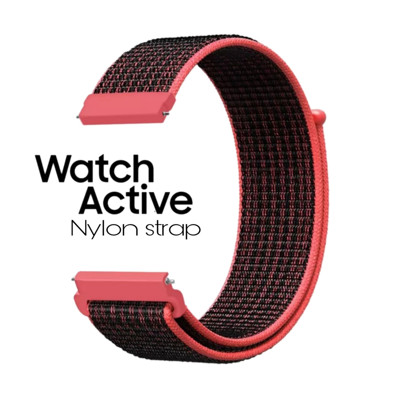 Нейлоновий Ремінець для Galaxy Watch Active Black /Red