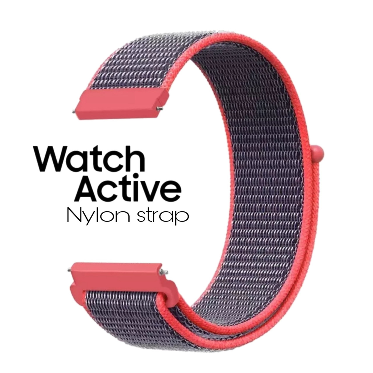 Нейлоновий Ремінець для Galaxy Watch Active Grey / Pink