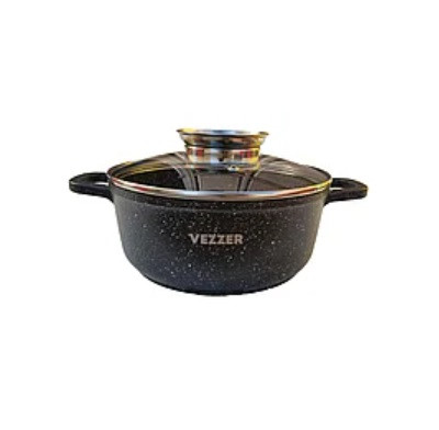 Каструля Vezzer 4,5 л d24 см h11,5 см алюміній з мармуровим покриттям (VZ8006)