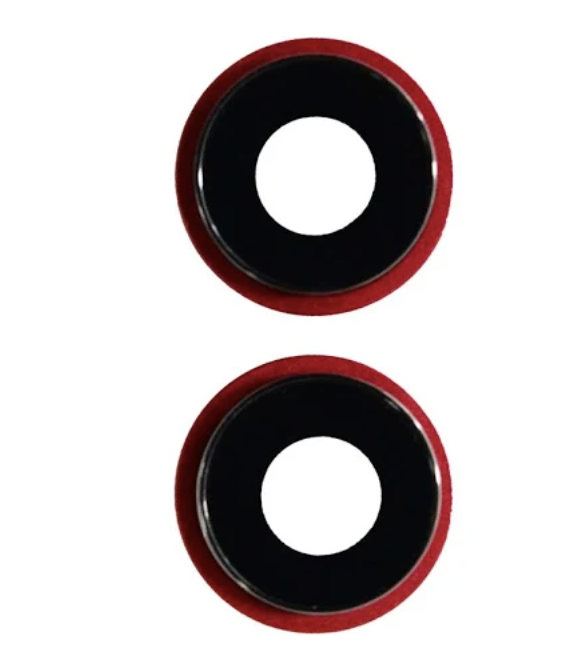 Скло камери для iPhone 11, червоне + кільце, комплект 2 шт., фото 1