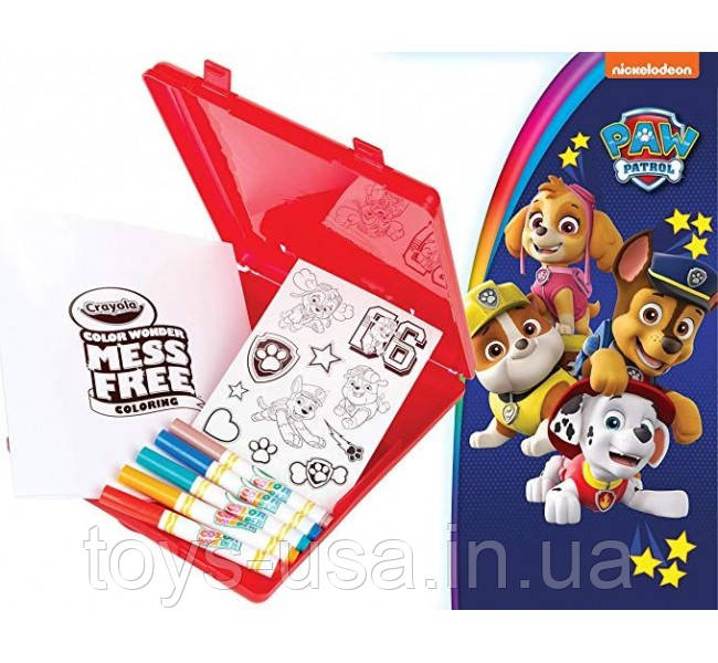 Набір Крайола Crayola Paw patrol Щенячий Патруль в зручному кейсі Color Wonder, фото 1