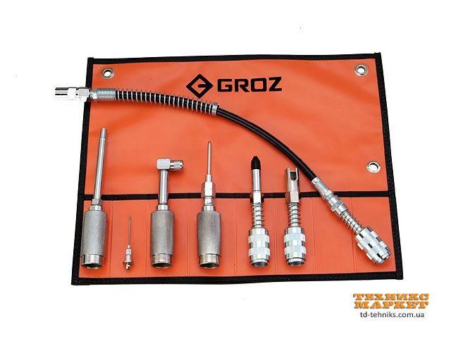 Набір адаптерів для змащення Groz GAK/7, 7 предметів (44950)