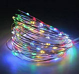 Гірлянда LED світлодіодна різнобарвна 10 м на батарейках і USB, фото 2