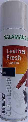 Аерозоль фарба темно-синя "Leather Fresh" Salamander для гладкої шкіри, фото 1