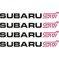 Набор виниловых наклеек на ручки авто - Subaru STI (4 шт.)