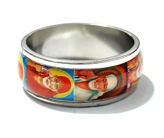 Сталева каблучка. Родій. Ширина: 8 мм. Є: 16р 17р 18р 19р 20р 21р