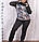 Зимовий батальний теплий спортивний костюм жіночий Туреччина No 8823 сірий, фото 6